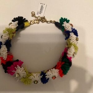 J.CREW FLOWER BOOM STATEMENT NECKLACE.  THIS FLORAL NECKLACE COMBINES WITH BEADS
